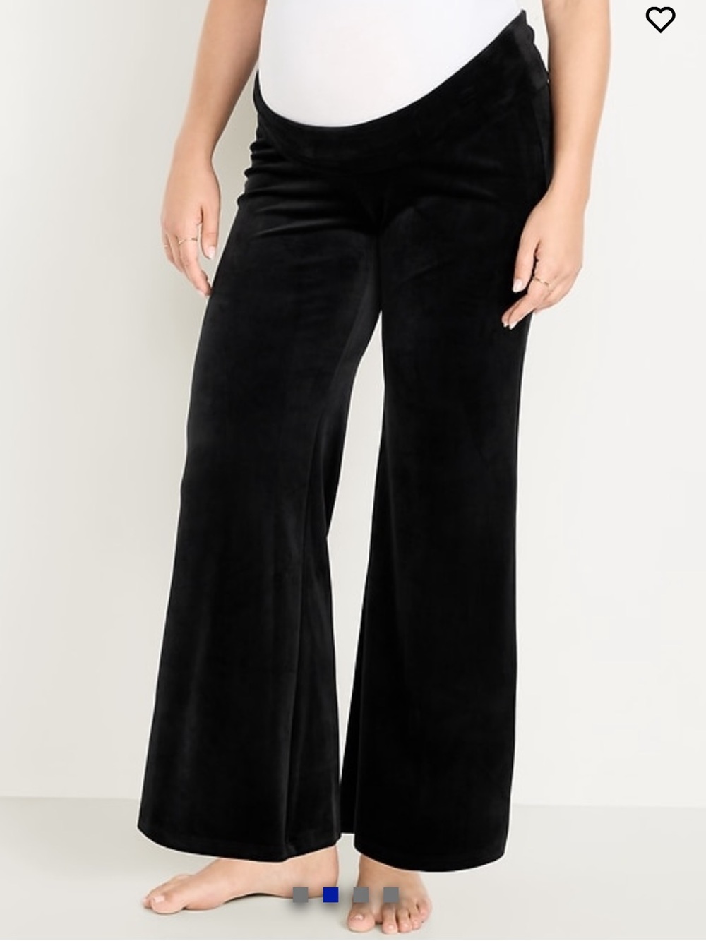Maternity wide leg velour pants